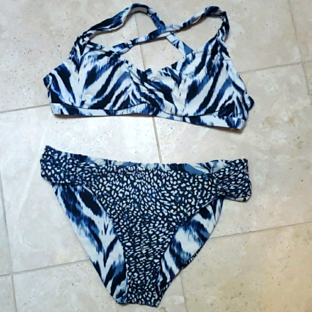 Navy Bikini with Reversable Bottoms